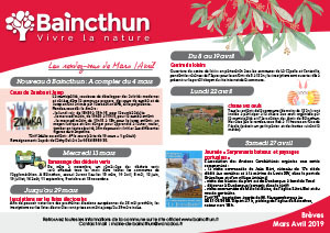 Brèves Baincthunoises - Mars Avril 2019