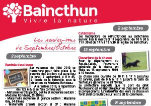 Brèves Baincthunoises - Septembre / Octobre 2019